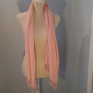 Pink viscose fringe pashmina